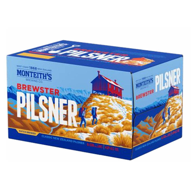 Monteith's Brewster Pilsner Cans 6x330ml