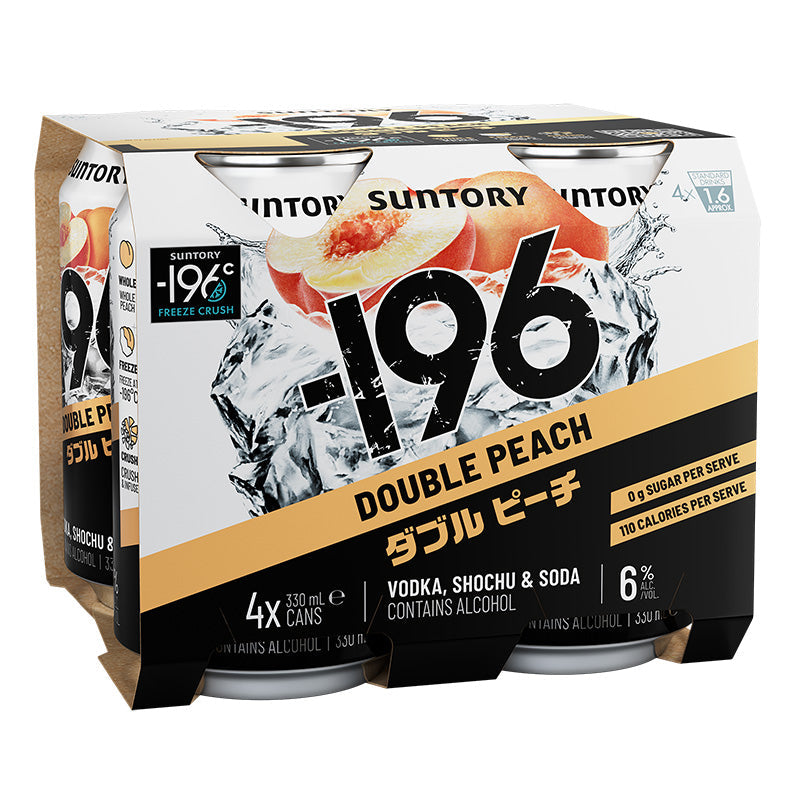Suntory -196 Double Peach 330ml 4pk cans