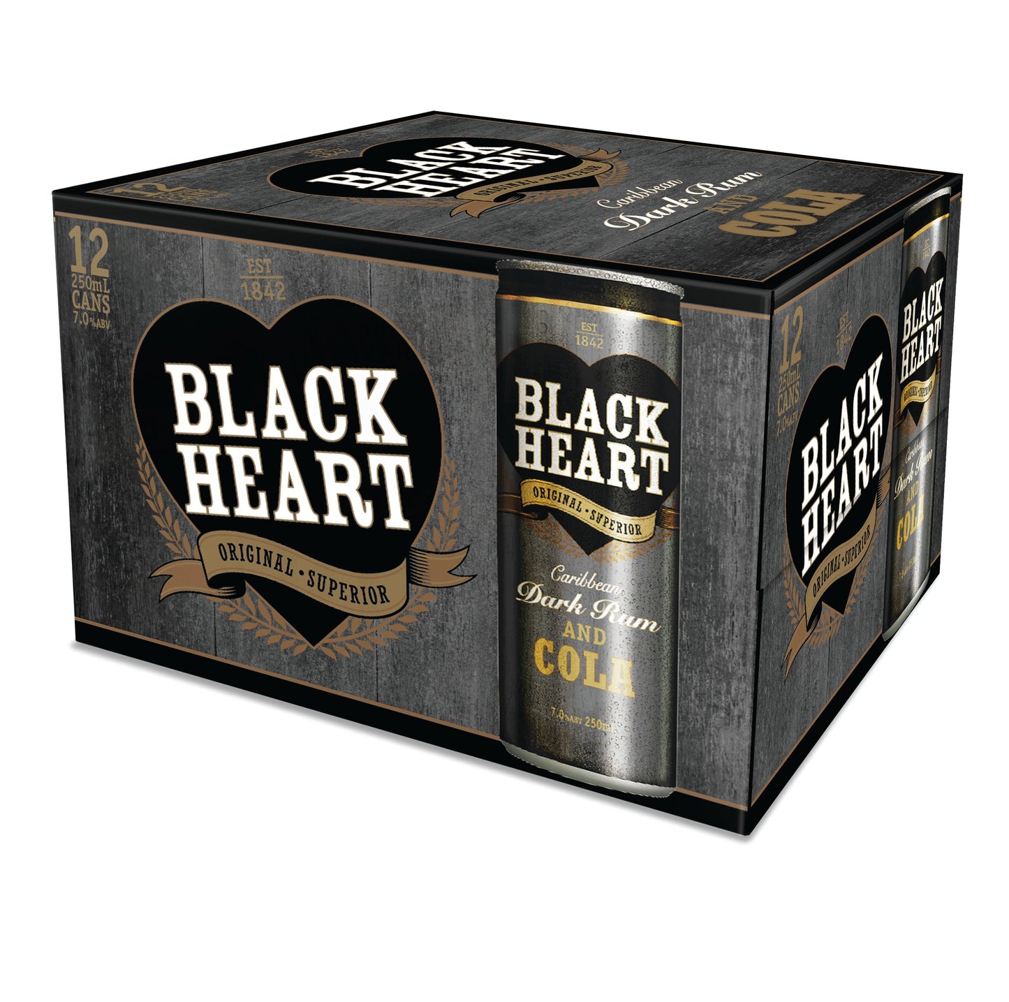 Black Heart 250ml 7% 12 pack cans