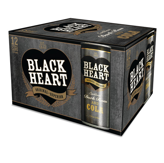 Black Heart 250ml 7% 12 pack cans