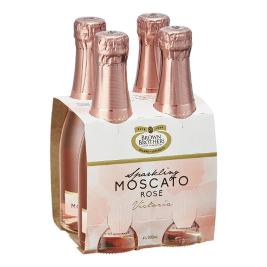 Brown Brothers Sparkling Moscato RosÃ© minis 4x200ml