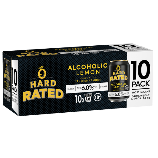 Hard Rated Alcoholic Lemon cans 10pk