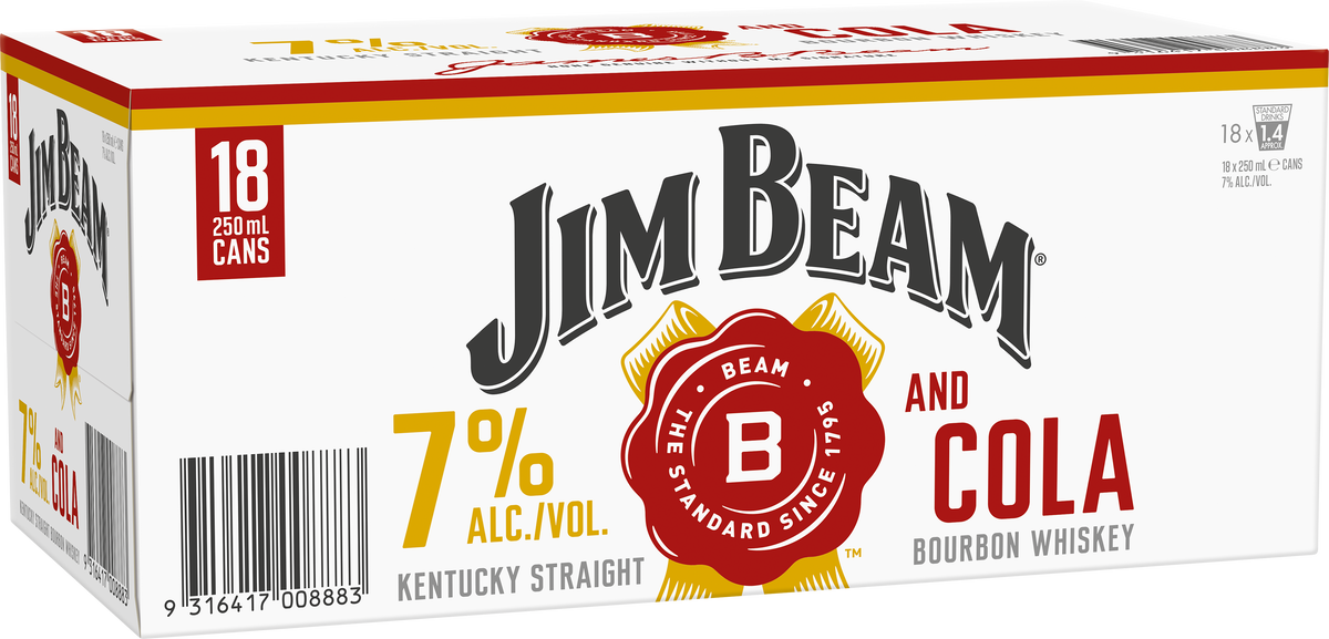 Jim Beam 7% 18pk 250 ML Cans