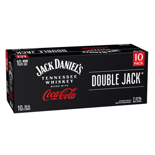 Jack Danielâ€™s Double Jack & Coca Cola 7% 330ml 10pk cans
