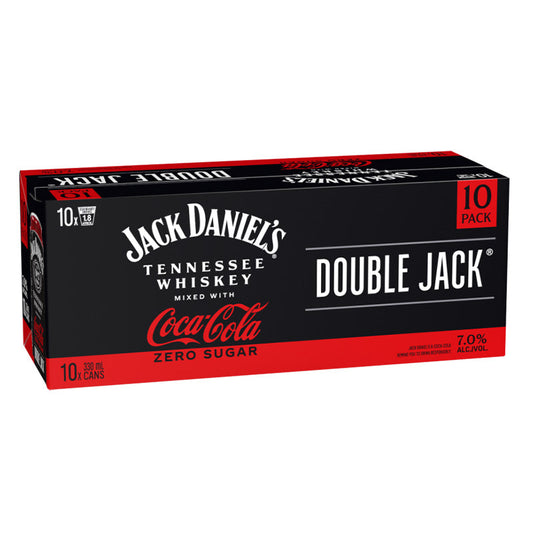 Jack Danielâ€™s Double Jack & Coca Cola Zero 7% 330ml 10pk cans