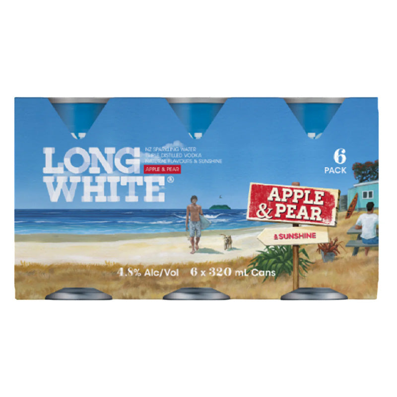 Long White Apple and Pear 6 Pack Cans